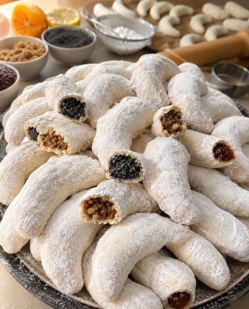 Cornulețe clujeană cu nucă, mac și gem de prune se topesc în gură