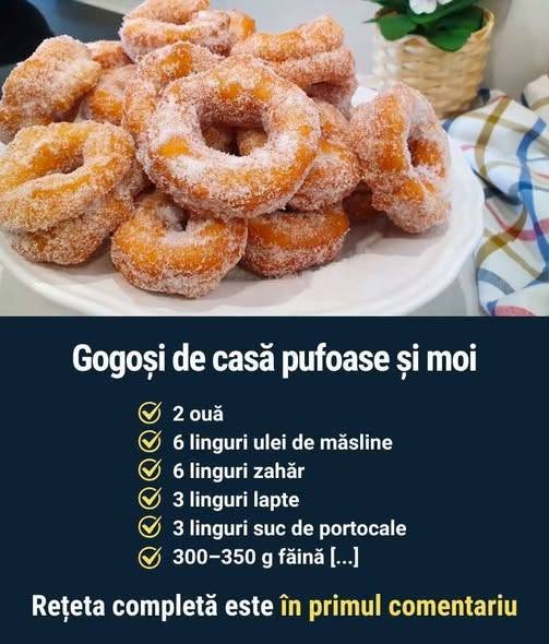 Gogoși de casă pufoase și moi Rețetă scrisă