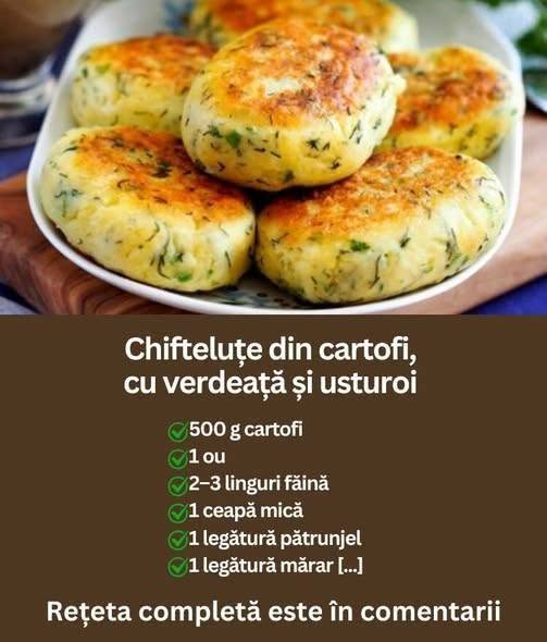 Chifteluțe din cartofi, cu verdeață și usturoi Rețeta mai jos