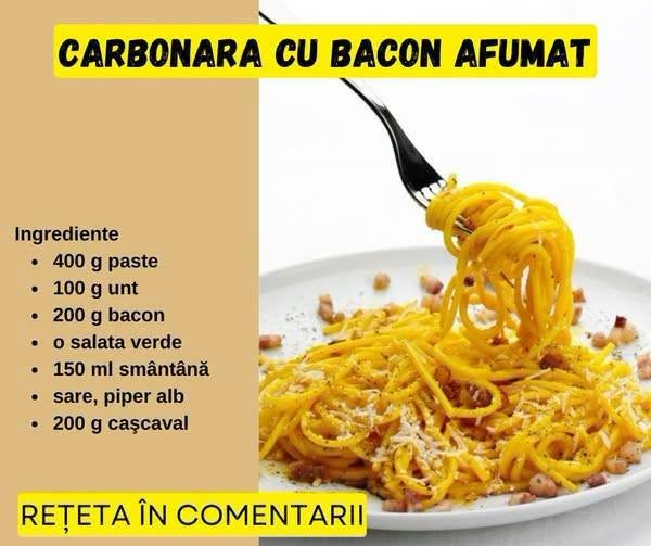 Dacă ești în căutarea unei rețete rapide și savuroase, paste carbonara cu bacon sunt alegerea perfectă. Această rețetă clasică italiană combină aromele bogate ale sosului cremos cu textura 