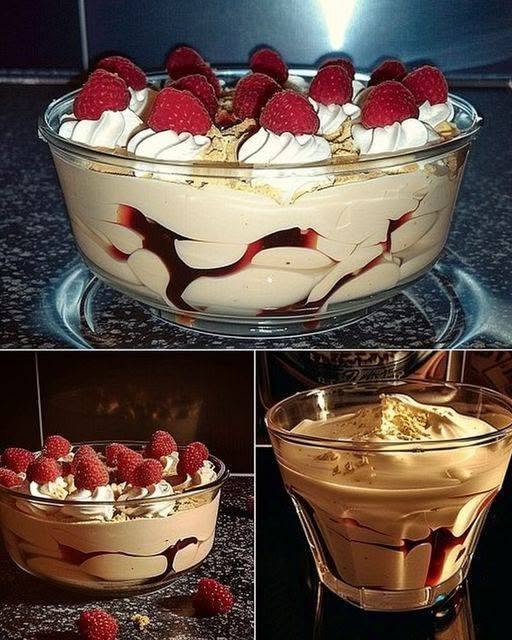 Cremă Baileys cu mascarpone și 2 pahare de vișine acre