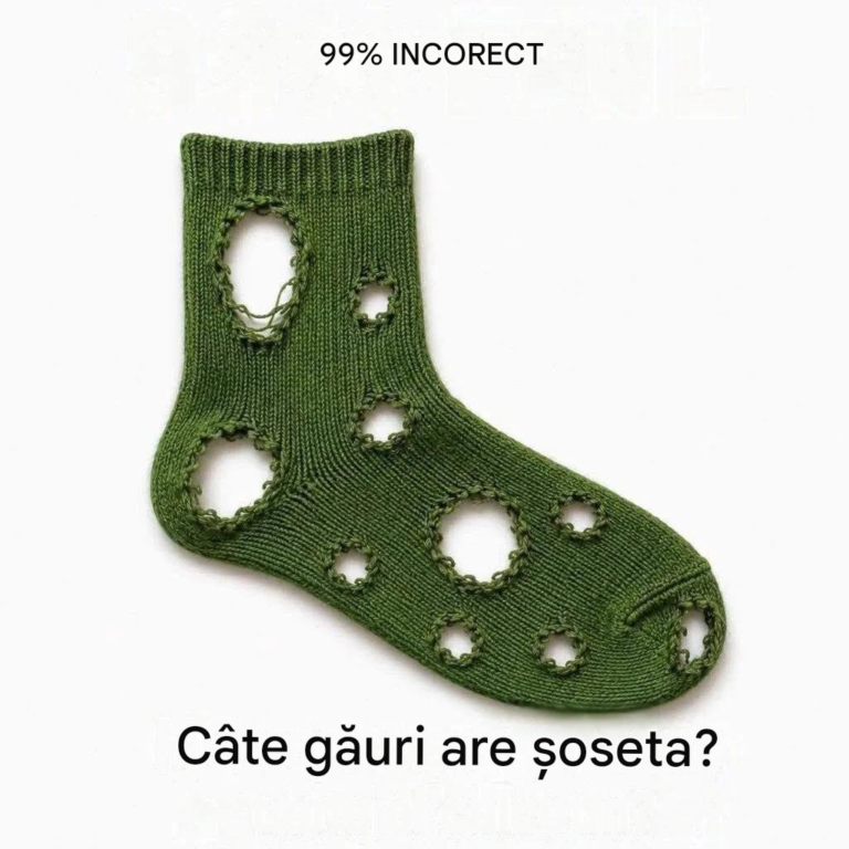 99% eșuează! Câte găuri are șoseta?
