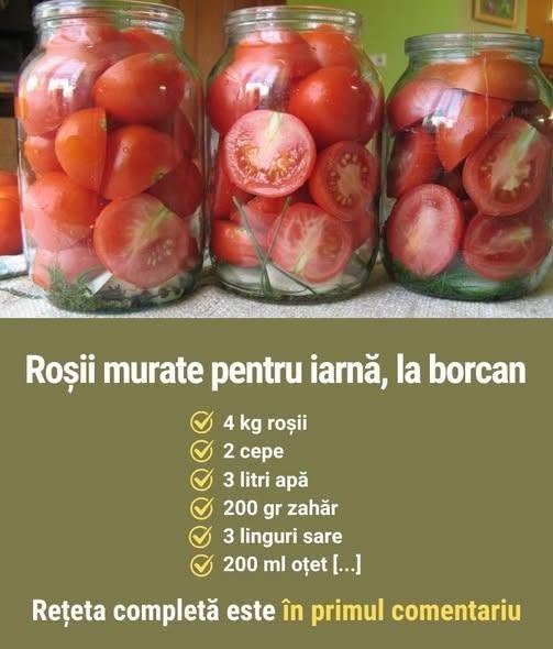 Ingrediente necesare pentru roșiile murate
