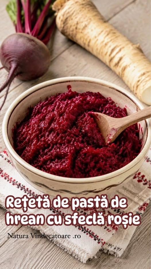 Ingredientele necesare pentru pasta de hrean cu sfeclă