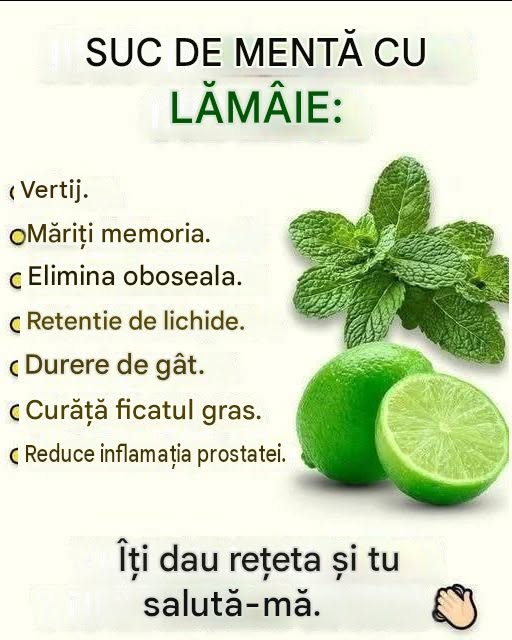 Mentă și suc de lămâie