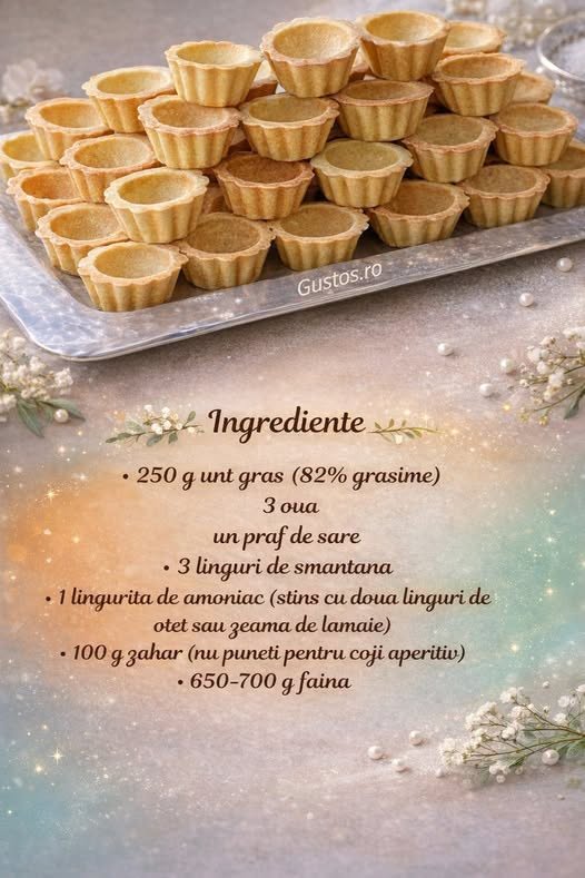 Cosulete pentru mini tarte – reteta de coji dulci de mini tarte din aluat fraged
