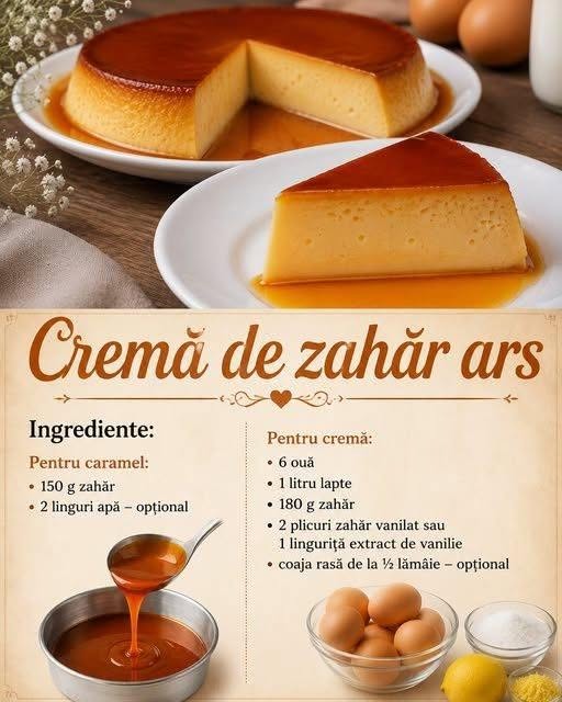 Ingrediente necesare pentru cremă de zahăr ars