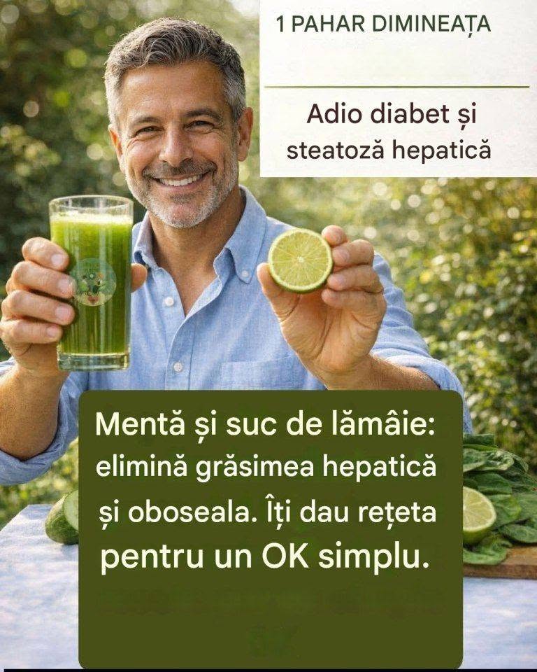 🍹 Suc Verde Detox cu Mentă și Lămâie: Rețeta Naturală pentru Energie și Detoxifiere Hepatică!