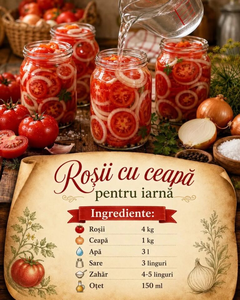 Felii de rosii cu ceapa pentru iarna- Isi pastreaza gustul perfect