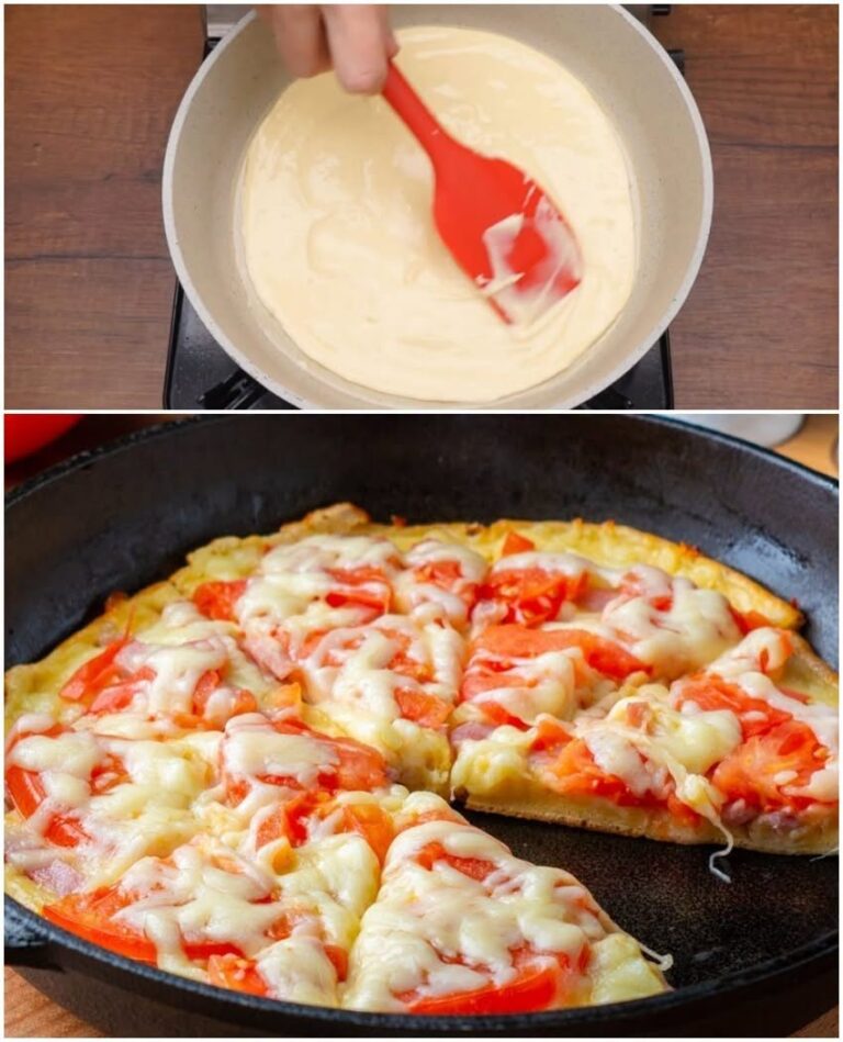 Pizza la tigaie în 10 minute Rețeta mai jos, în comentarii