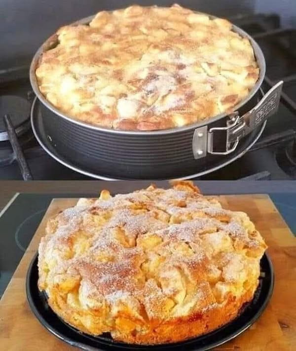 Fac de două ori pe săptămână această prăjitură cu mere, extrem de suculentă și delicioasă.