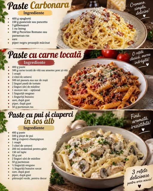 Pastele sunt un preparat versatil, ideal pentru orice masă, fie că este prânz sau cină. 