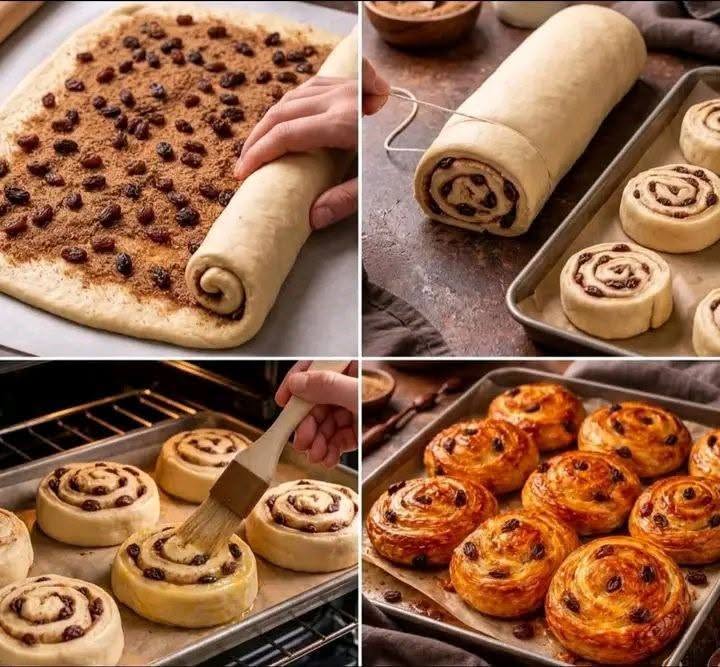 Rulouri moi cu scorțișoară și stafide – un desert parfumat preferat pentru micul dejun sau cafea!