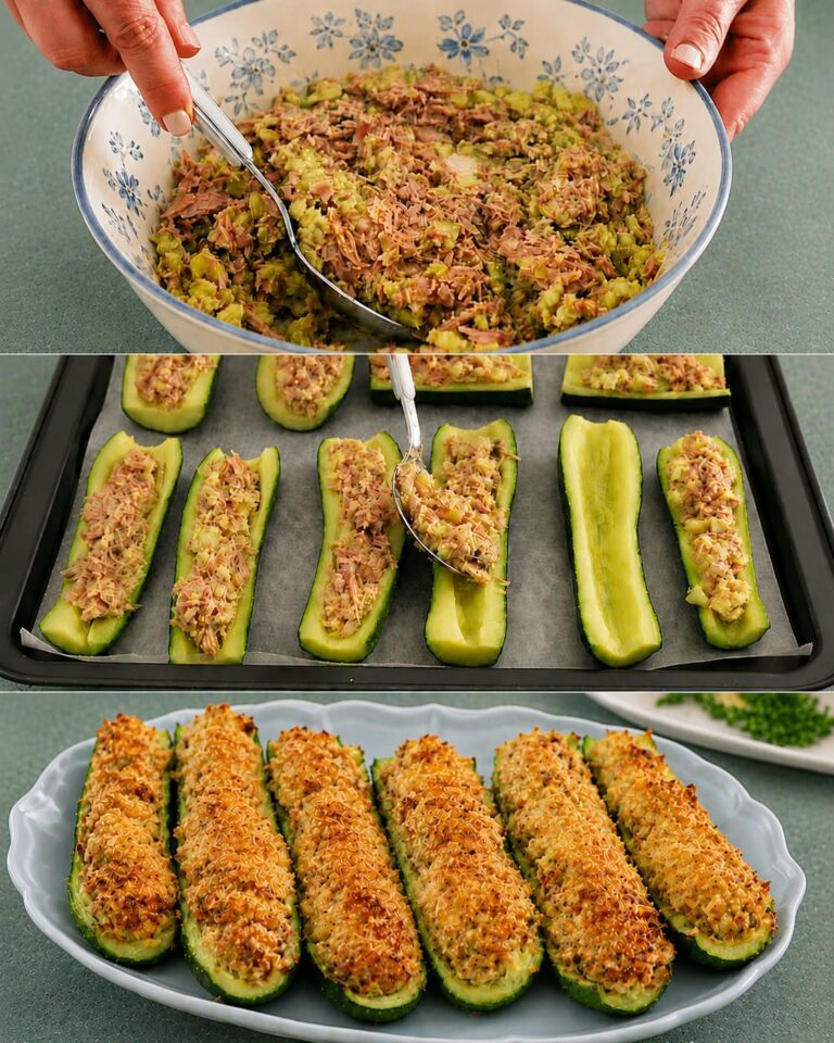 Prepară dovlecei umpluți cu ton la cuptor, fragezi și aromați. Rețetă simplă, cu ingrediente accesibile, perfectă pentru prânz sau cină.