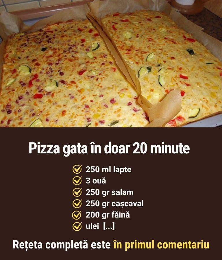Pizza rapidă, gata în doar 20 de minute Rețeta