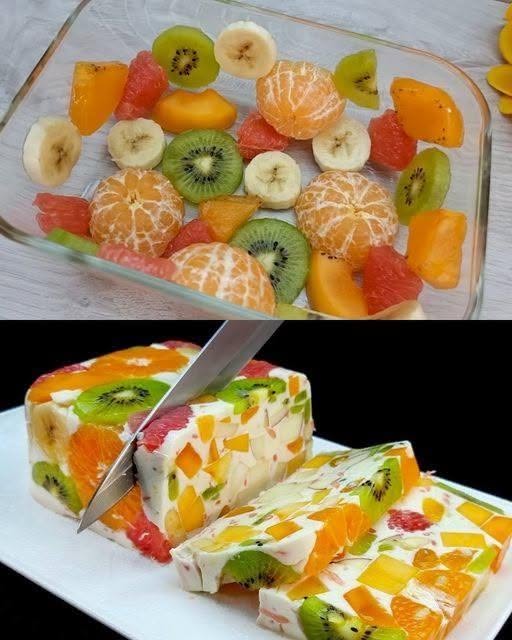 Doar lapte și fructe – un desert delicios, fără gelatină, care se prepară în cinci minute.