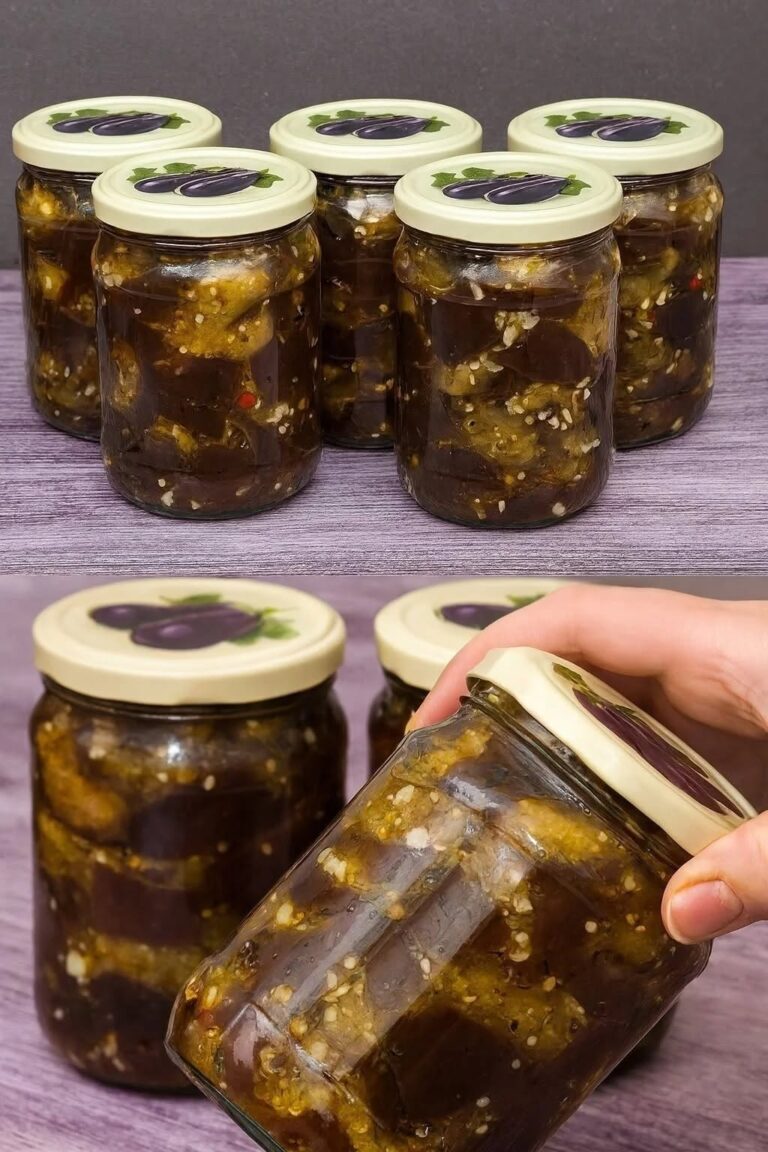 Cu un astfel de borcan, nu mai ai nevoie de carne! Vinete cu usturoi pentru iarnă o conservă foarte gustoasă și picantă după rețeta verificată a mamei