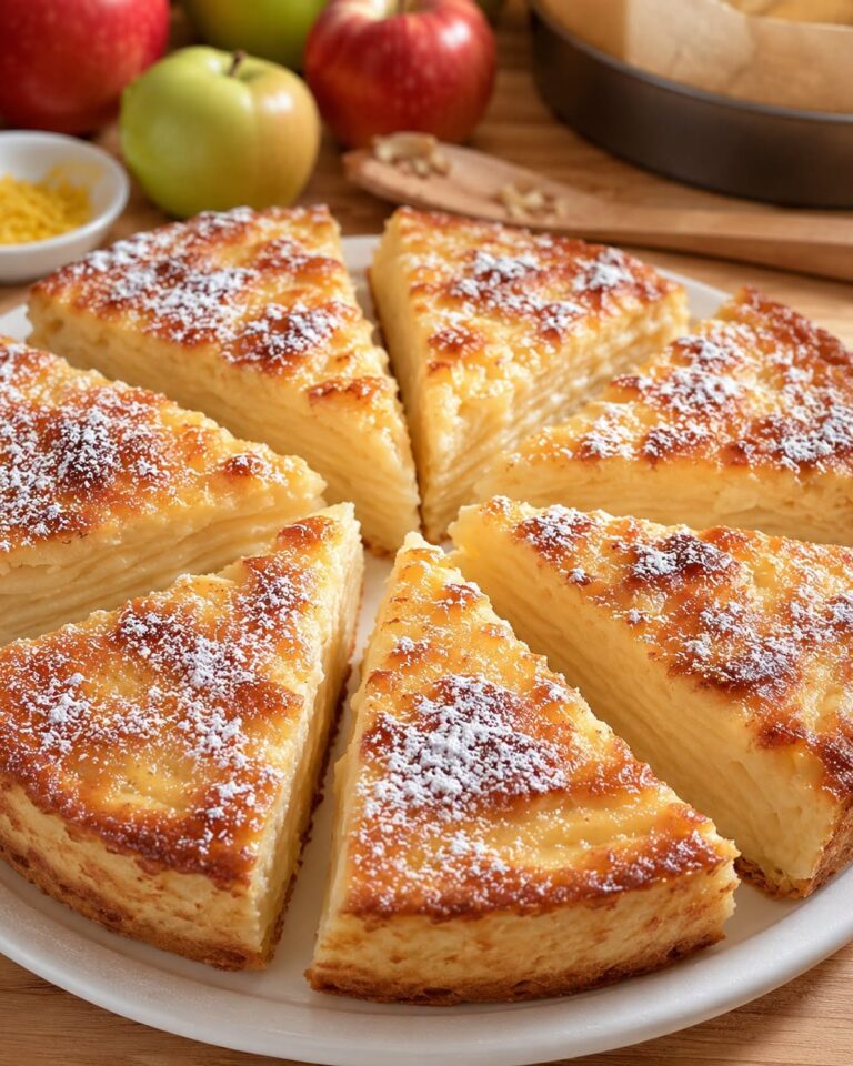 Plăcintă cremoasă cu multe mere și puțin aluat  Se face simplu