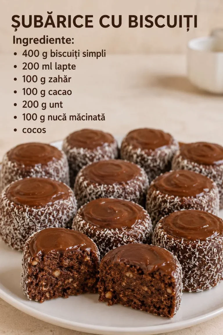 Șubărice cu biscuiți (desert fără coacere)