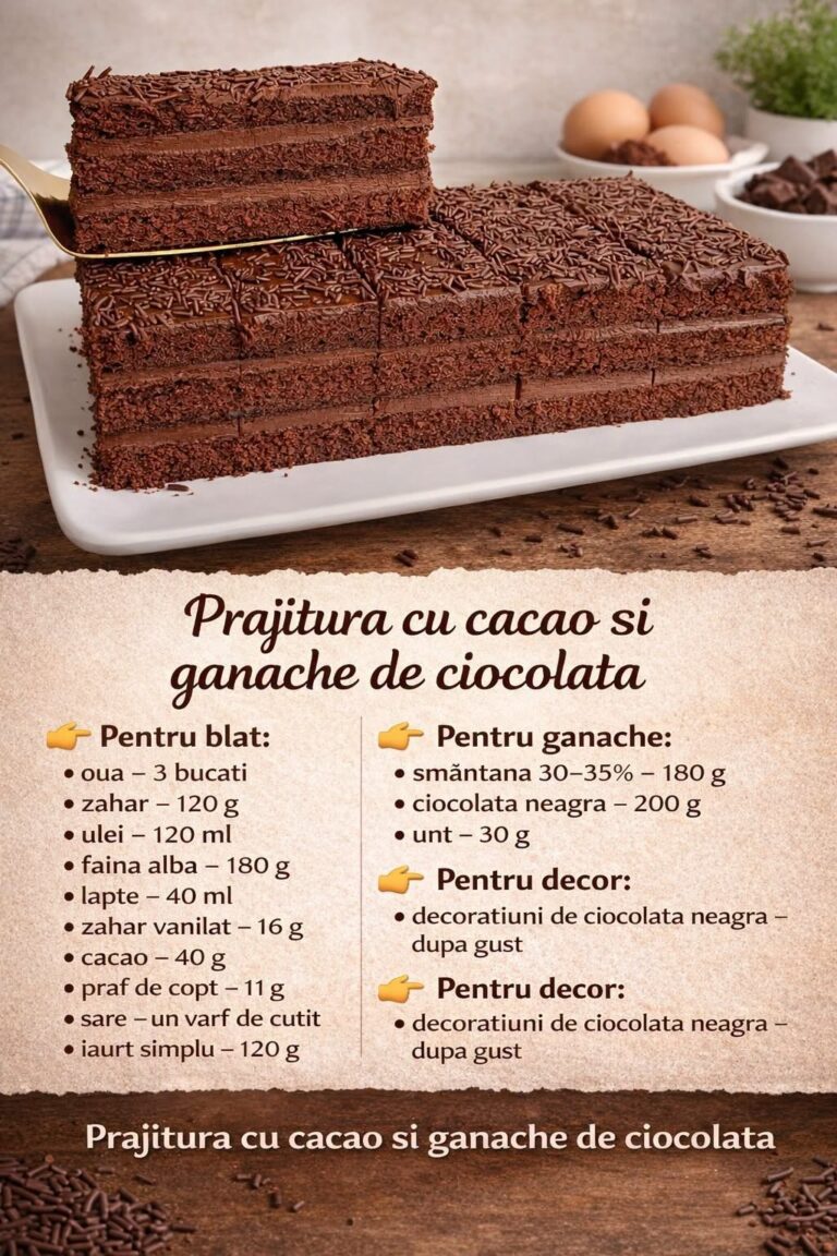 Prajitura cu cacao si ganache de ciocolata – simpla si delicioasa
