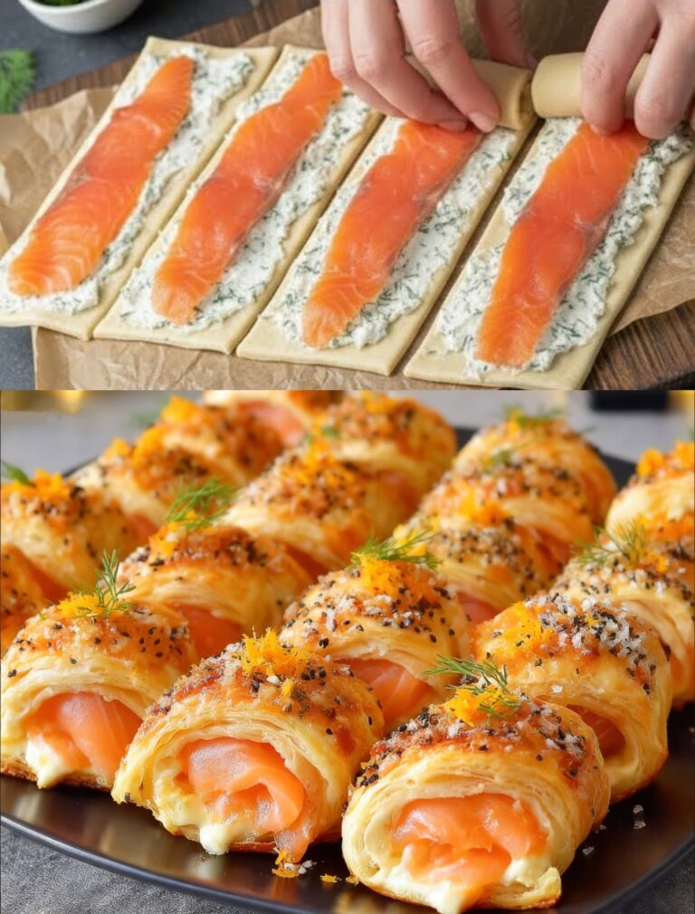Rulouri din foietaj cu somon afumat – aperitivul care dispare primul de pe masă!