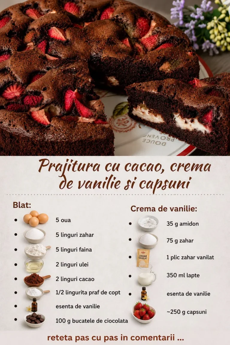 Prajitura cu crema de vanilie si capsuni