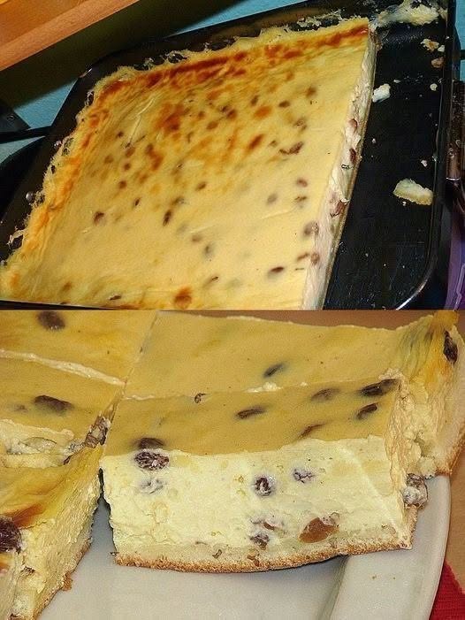 Tortul de smântână al bunicii, cu 120 g de brânză quark cu conținut scăzut de grăsime și budincă de vanilie.