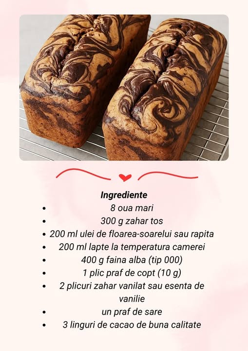 Reteta de chec marmorat cu cacao – usor de preparat, pufos si delicios