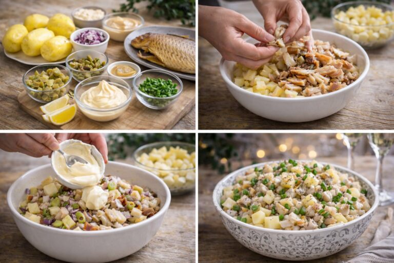 Salata de peste afumat cu cartofi – satioasa si gustoasa