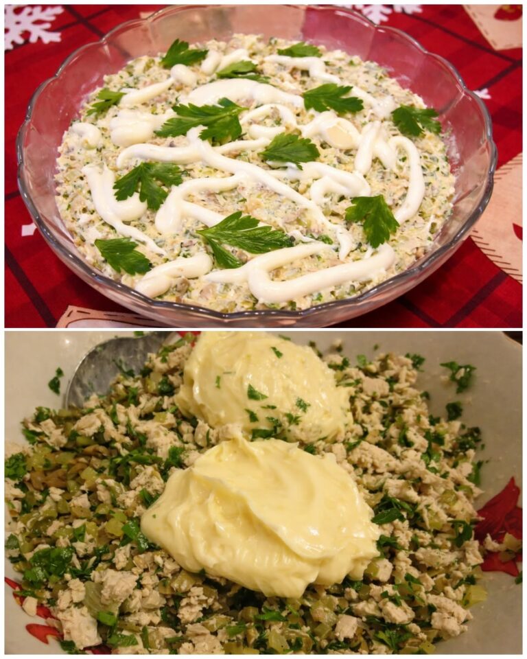 Salata de pui cu ciuperci si castraveciori acri