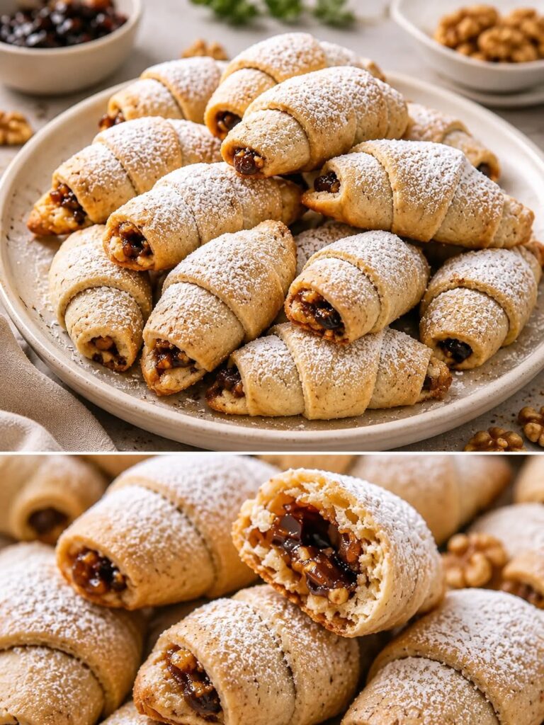 🥐 RULOURI FRAGEDE CU NUCĂ ȘI Gem (RUGELACH / CORNULEȚE): Rețeta Autentică de Casă!
