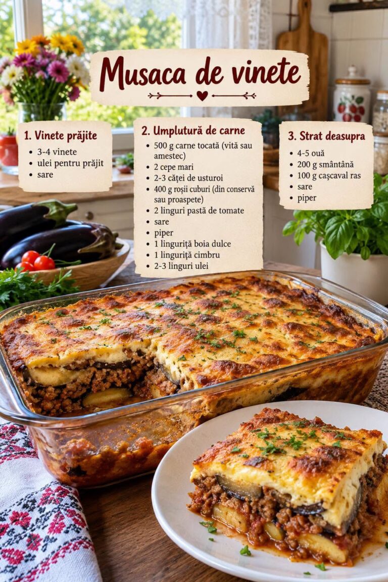 🍆 MUSACA DE VINETE: Rețeta Tradițională, Suculentă și Gratinată la Cuptor!