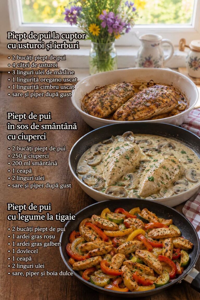 🍗 3 Rețete Delicioase și Rapide cu Piept de Pui: Idei Perfecte pentru Masa de Prânz sau Cină! 🍽️