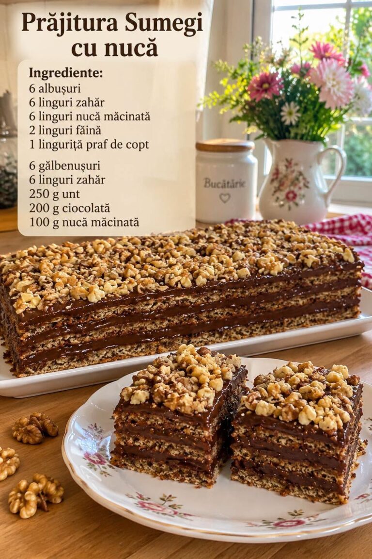 🍰 PRĂJITURA SUMEGI CU NUCĂ: Rețeta Festivă, Cremoasă și Incredibil de Fină!