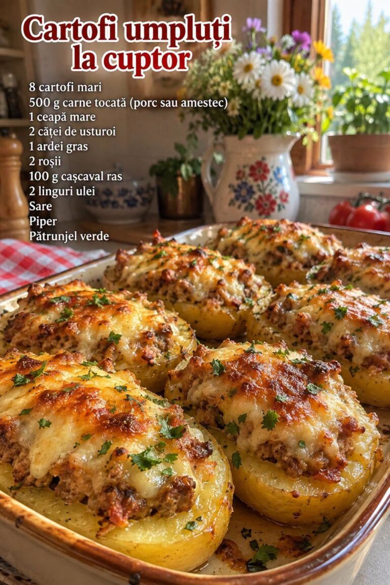 🥔 CARTOFI UMPLUȚI LA CUPTOR: Rețeta Gratinată, Suculentă și Extrem de Delicioasă!
