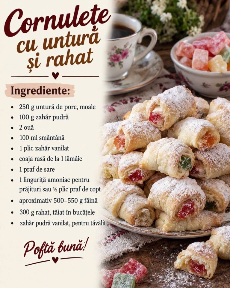 Cornulețe fragede cu untură și rahat – foarte fragede, aromate și sfărâmicioase!