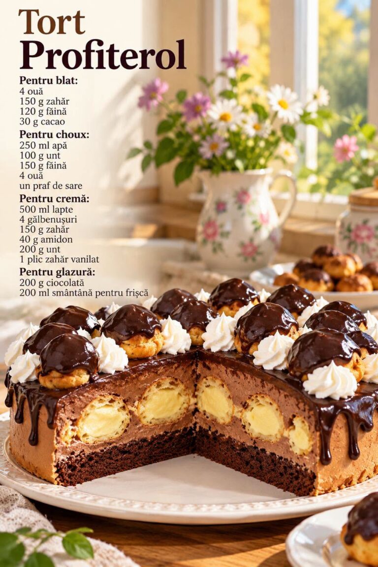 🎂 TORT PROFITEROL: Rețeta Spectaculoasă și Elegantă pentru Ocazii Speciale!