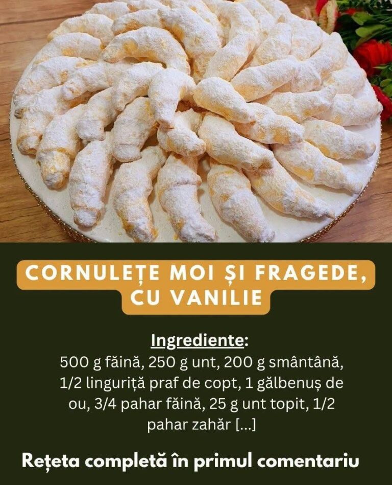 Cornulețe moi și fragede cu vanilie Rețeta mai jos