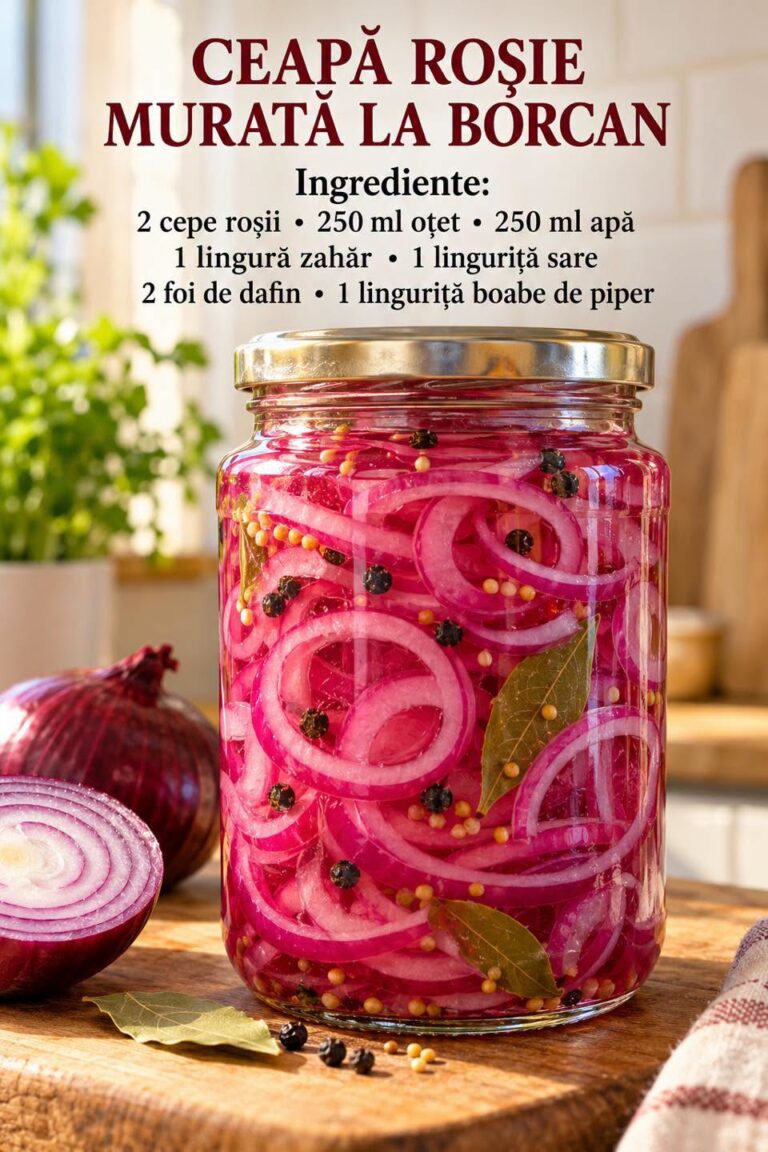 🧅 CEAPĂ ROȘIE MURATĂ LA BORCAN – crocantă, aromată și gata în câteva ore!