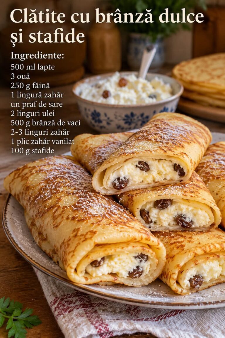 🥞 CLĂTITE CU BRÂNZĂ DULCE ȘI STAFIDE: Rețeta Tradițională, Cromoasă și Aromată!