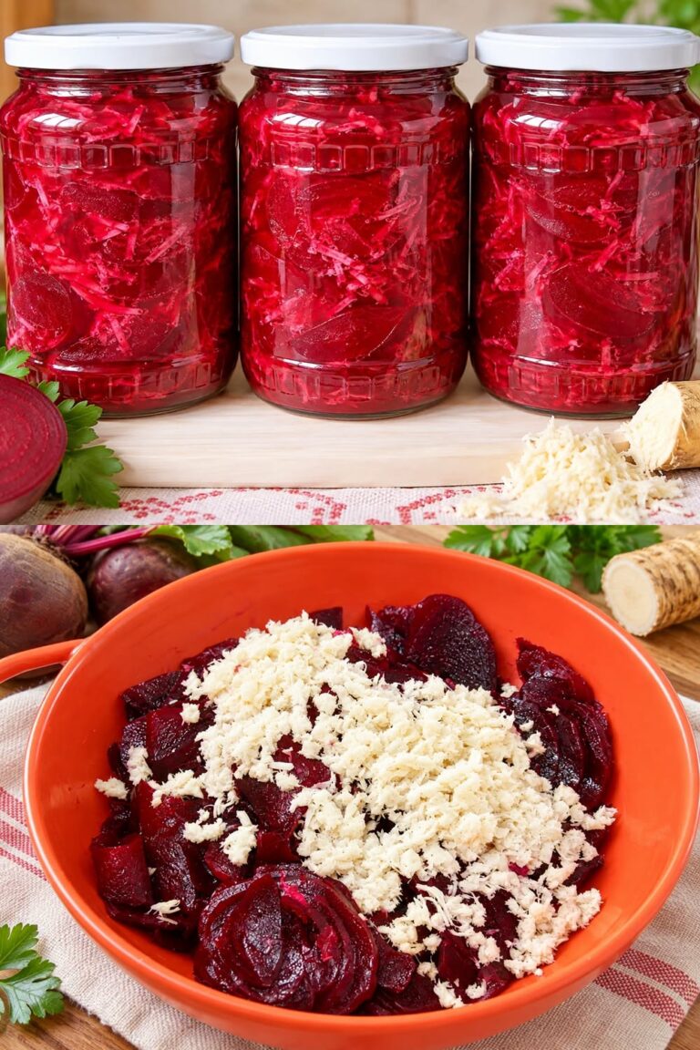 Salata de sfecla rosie cu hrean pentru iarna – reteta simpla si gustoasa