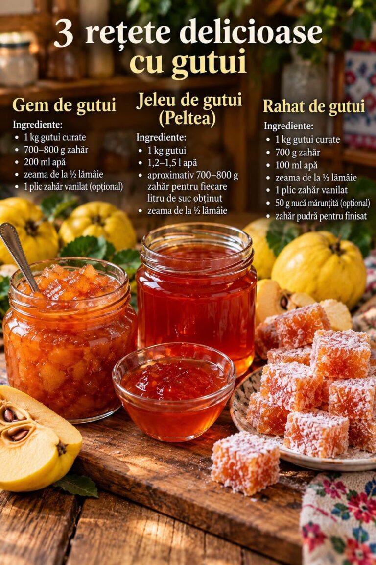 🍐 3 REȚETE DELICIOASE CU GUTUI: Gem, Jeleu (Peltea) și Rahat de Gutui!