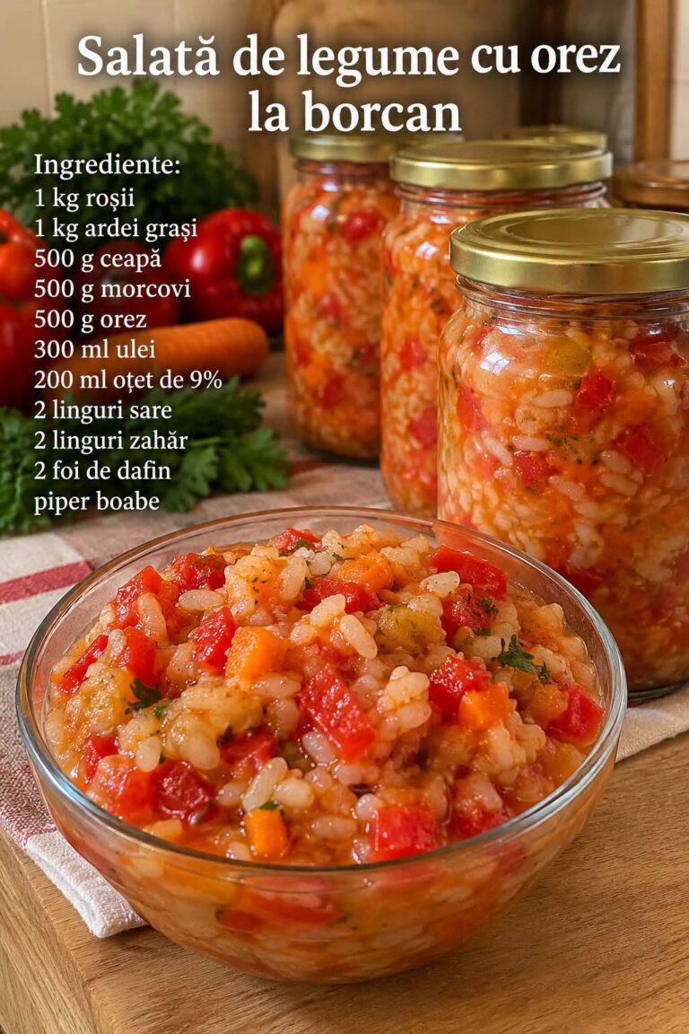 🫙 SALATĂ DE LEGUME CU OREZ LA BORCAN: Rețeta Tradițională pentru Iarnă!