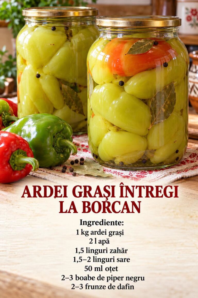 🫑 ARDEI GRAȘI ÎNTREGI LA BORCAN: Rețeta Tradițională, Simplă și Perfectă pentru Iarnă!