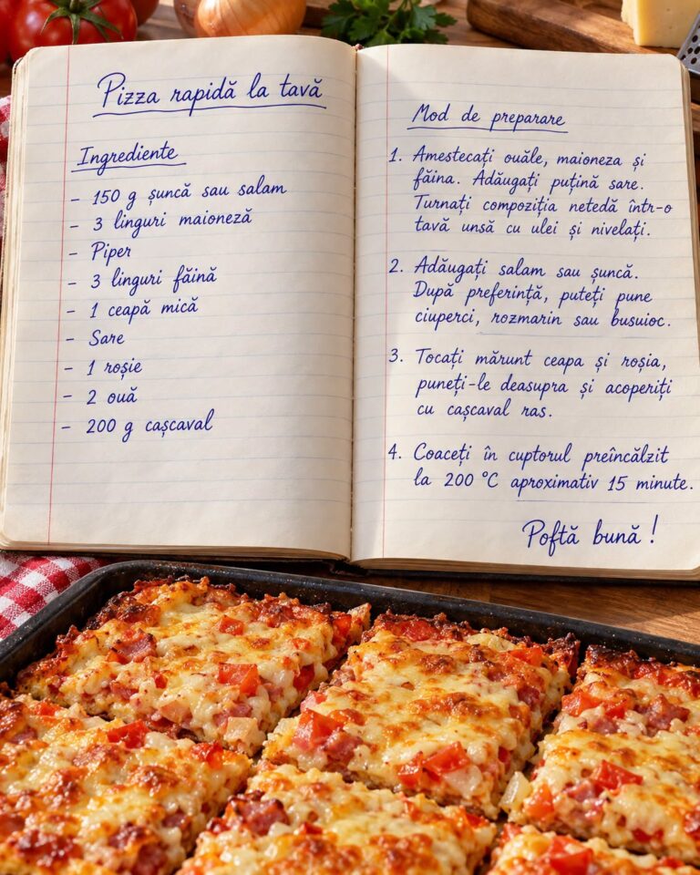 🍕 PIZZA RAPIDĂ LA TAVĂ: Rețeta Simplă, Delicioasă și Gata în 15 Minute!
