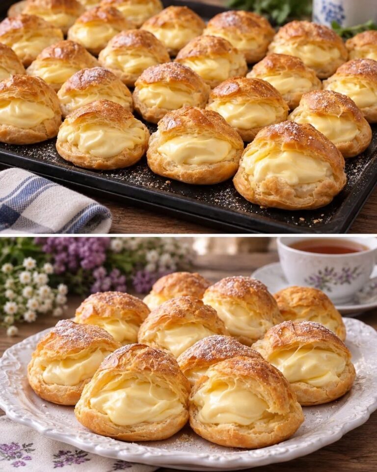 Aluaturi franțuzești de choux care se topesc literalmente în gură – profiterole aeree cu o cremă delicată de patiserie, exact ca în cele mai bune cofetării pariziene