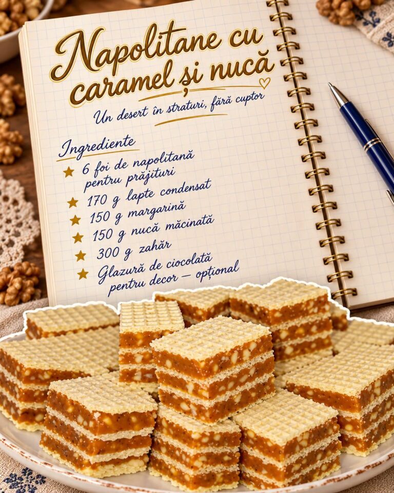 🍫 NAPOLITANE CU CARAMEL ȘI NUCĂ: Rețeta Simplă, Fără Cuptor și Incredibil de Delicioasă!