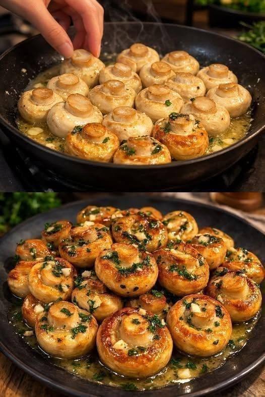 Ciuperci sotate cu usturoi și verdeață – rețetă simplă și delicioasă