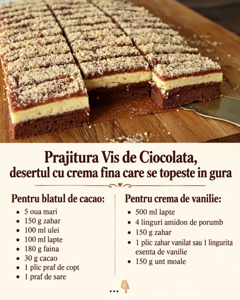 🍫 PRĂJITURA VIS DE CIOCOLATĂ: Rețeta Fină, Pufoasă și Extrem de Catifelată!