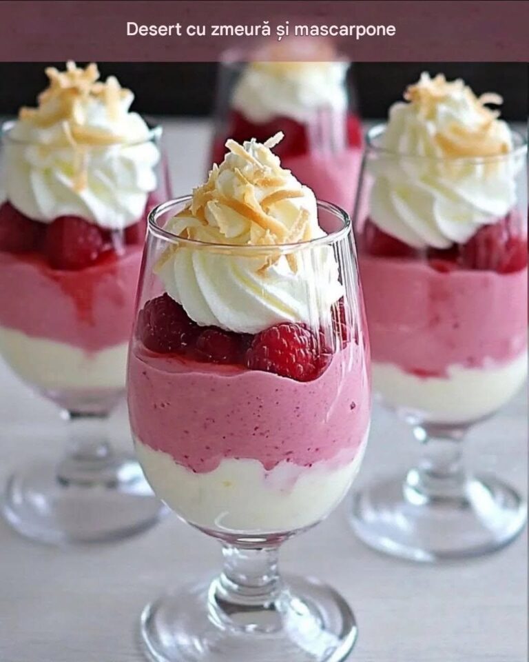 Desert cu mascarpone și zmeură